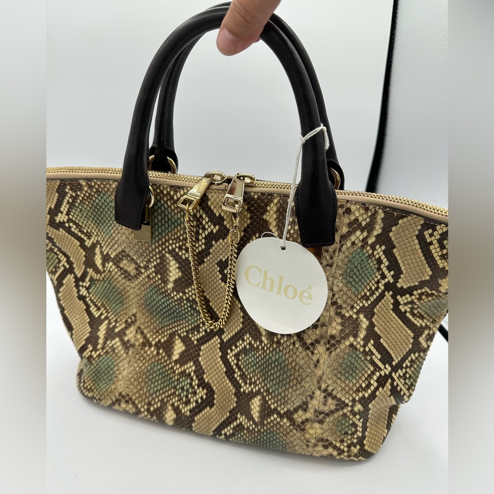 Chloe Baylee Leather & Python Zip Tote NWT